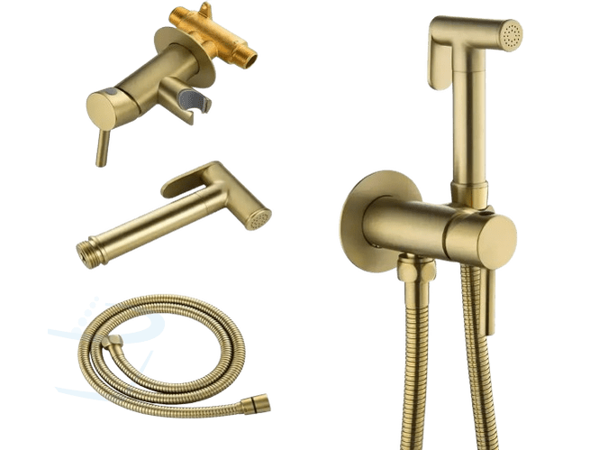 Hotvalve Einbau-WC-Duschgarnitur aus Edelstahl Schwarz (Warmwasser)
