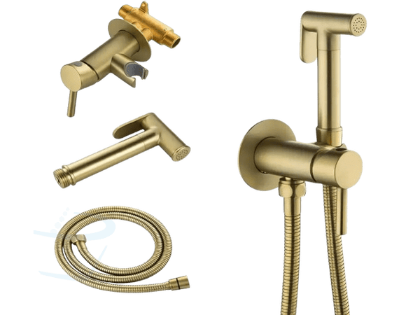Hotvalve Stainless Steel Built-in Toilet Shower Set Black (Hot water)
