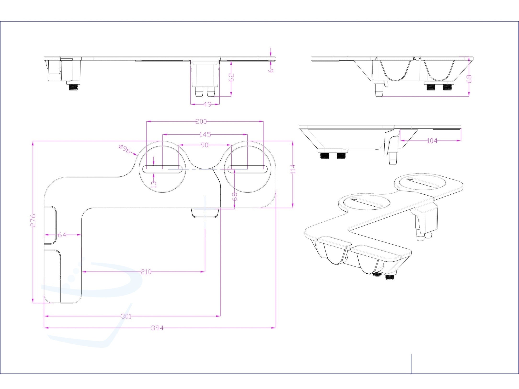 Thin Ultra Bidet Double Nozzle