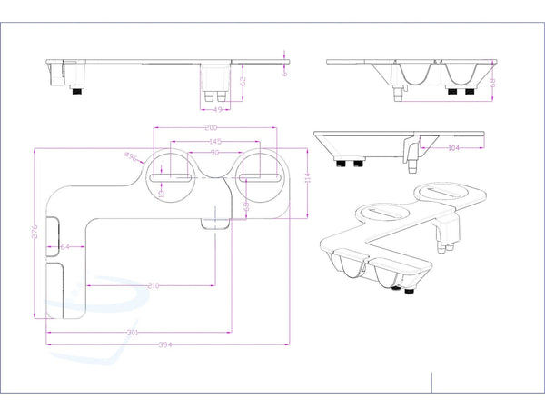 Thin Ultra Bidet Double Nozzle