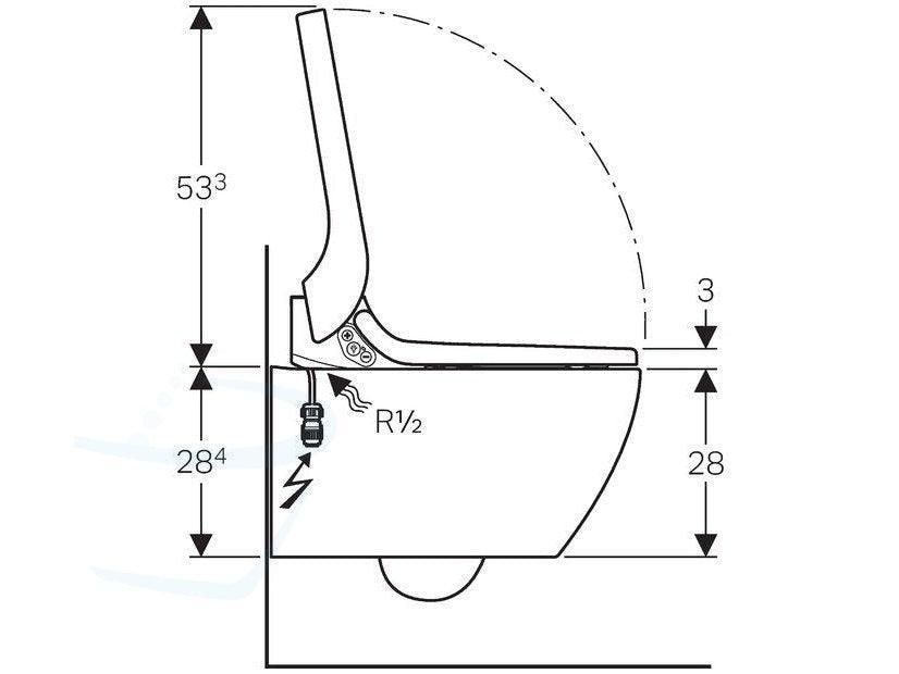 geberit aquaclean tuma douche wc technische tekening