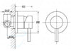 Design Toiletdouche Mengkraan RVS MatZwart technische tekening