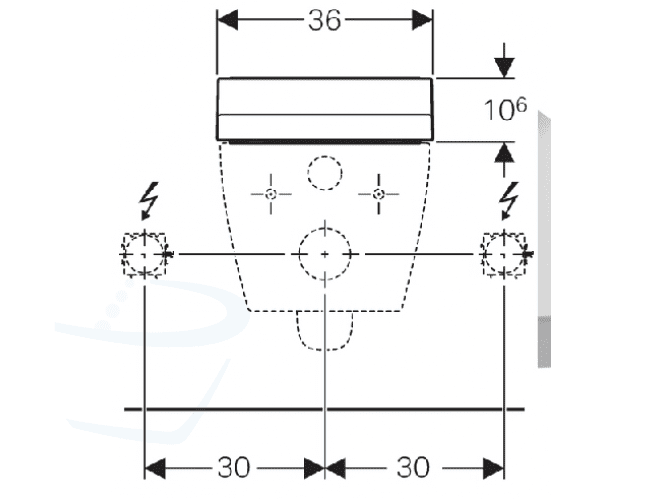 geberit aquaclean tuma douche wc technische tekening